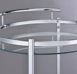 Chrissy Chrome Round Glass Bar Cart by Coaster at Eve Furniture