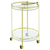 Chrissy Brass Round Glass Bar Cart