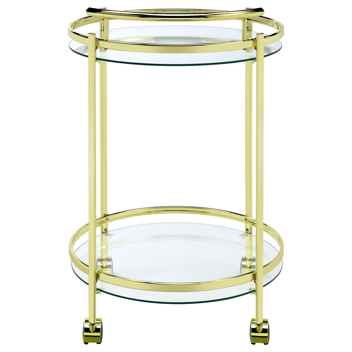 Chrissy Brass Round Glass Bar Cart