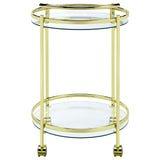 Chrissy Brass Round Glass Bar Cart