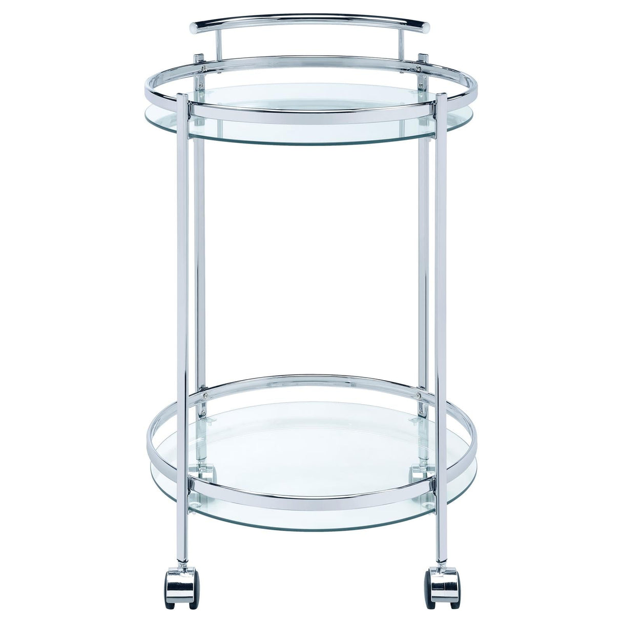 Chrissy Chrome Round Glass Bar Cart