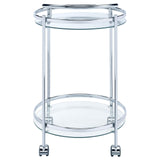 Chrissy Chrome Round Glass Bar Cart