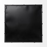 Christa 22L x 22W Black Metal Mirrored Base Square Tray by Mercana at Eve Furniture