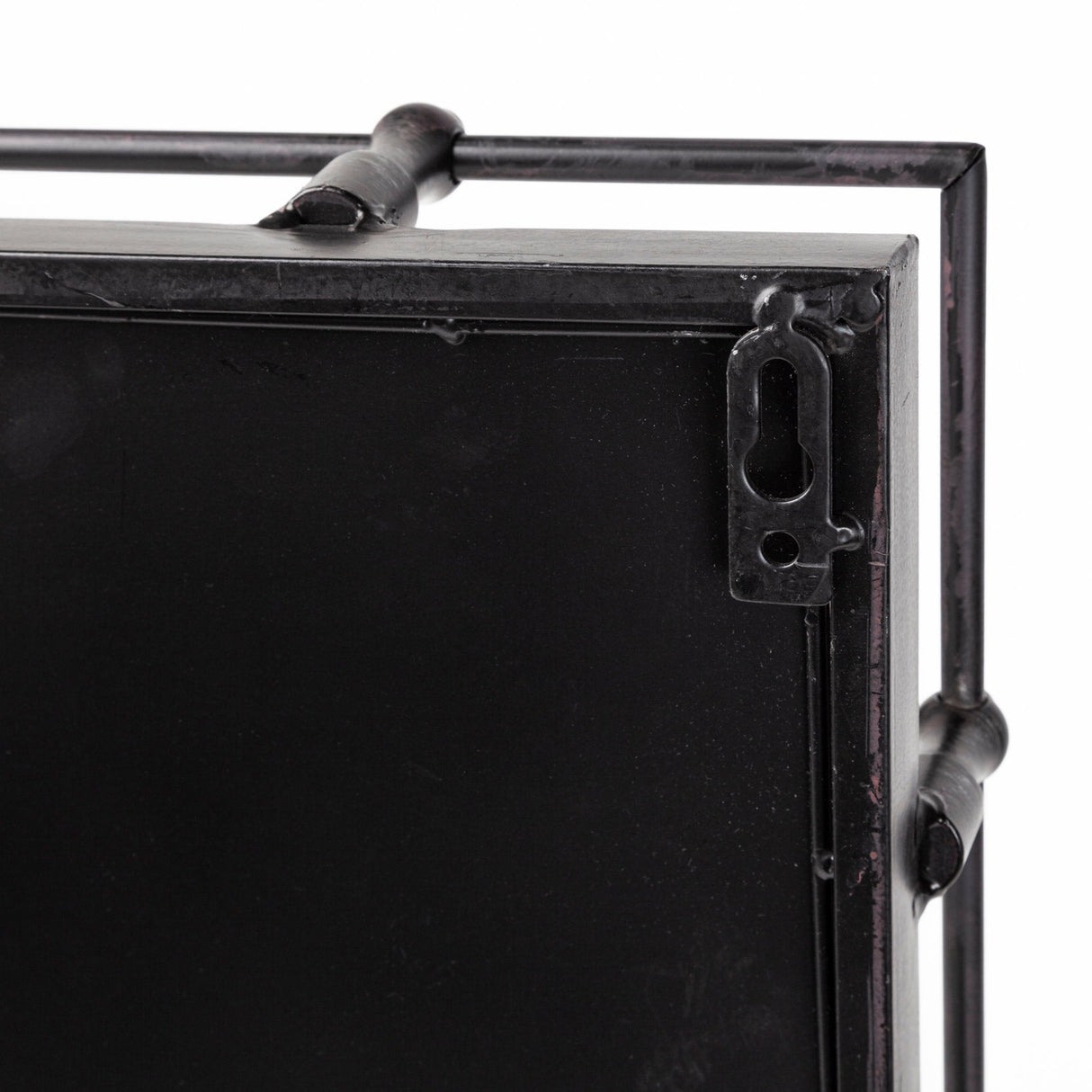 Christa 22L x 22W Black Metal Mirrored Base Square Tray by Mercana at Eve Furniture