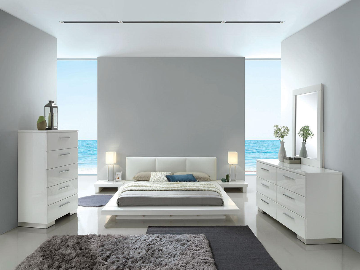 Christie White King Platform Bed by Furniture of America at Eve Furniture