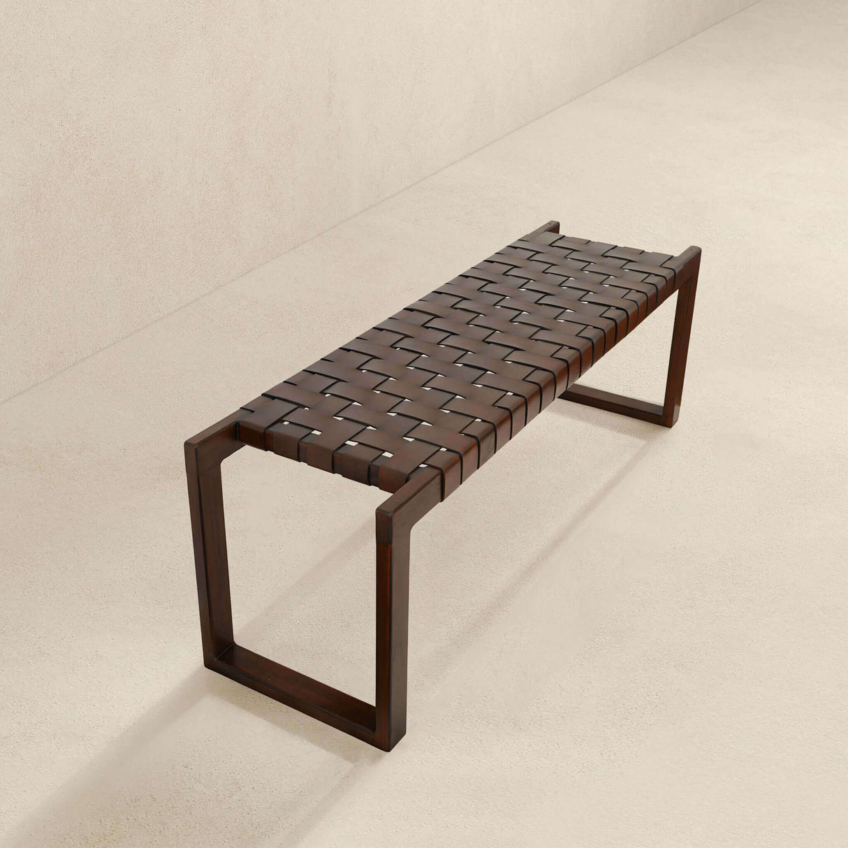 Christina Tan Leather Bench by Ashcroft Furniture at Eve Furniture