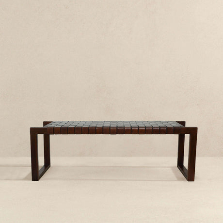 Christina Tan Leather Bench by Ashcroft Furniture at Eve Furniture