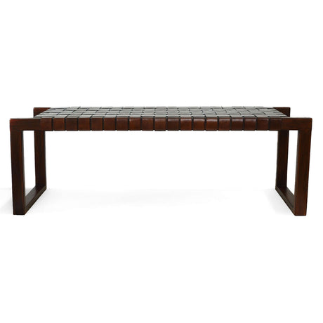 Christina Tan Leather Bench by Ashcroft Furniture at Eve Furniture