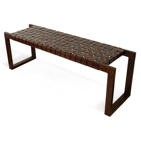 Christina Tan Leather Bench by Ashcroft Furniture at Eve Furniture