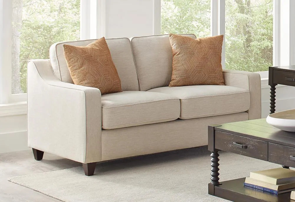Christine Beige Upholstered Cushion Back Loveseat by Coaster at Eve Furniture