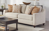 Christine Beige Upholstered Sloped Arm Living Room Set by Coaster at Eve Furniture
