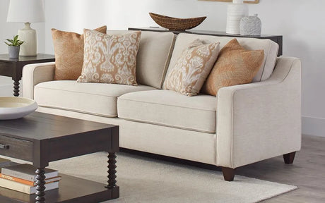 Christine Beige Upholstered Sloped Arm Living Room Set by Coaster at Eve Furniture