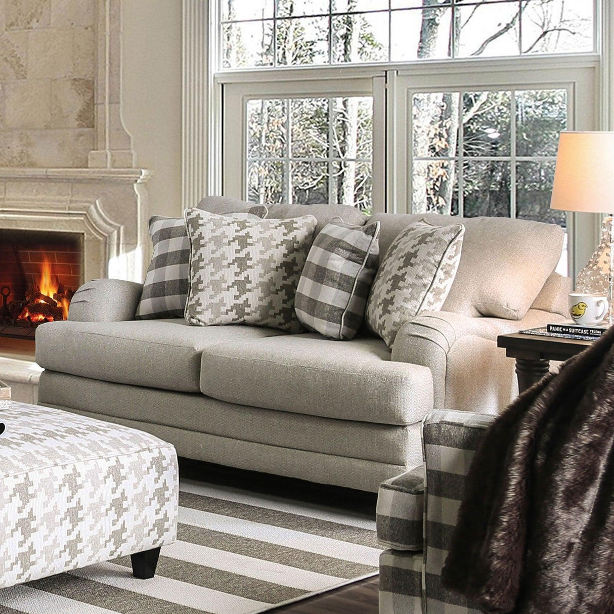 Christine Light Gray Loveseat by Furniture of America at Eve Furniture