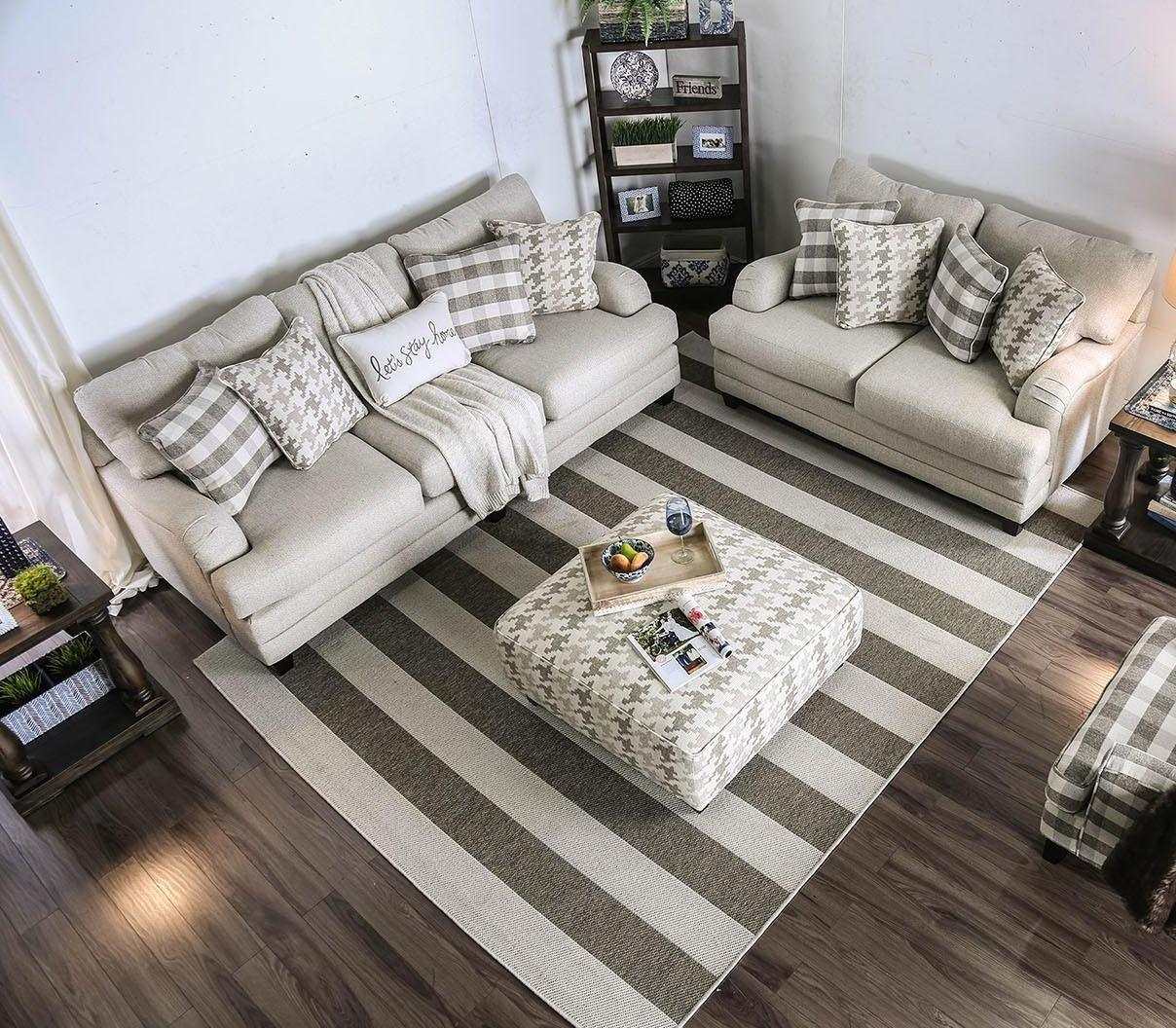 Christine Light Gray Stationary Sofa & Loveseat by Furniture of America at Eve Furniture