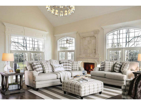 Christine Light Gray Stationary Sofa & Loveseat by Furniture of America at Eve Furniture