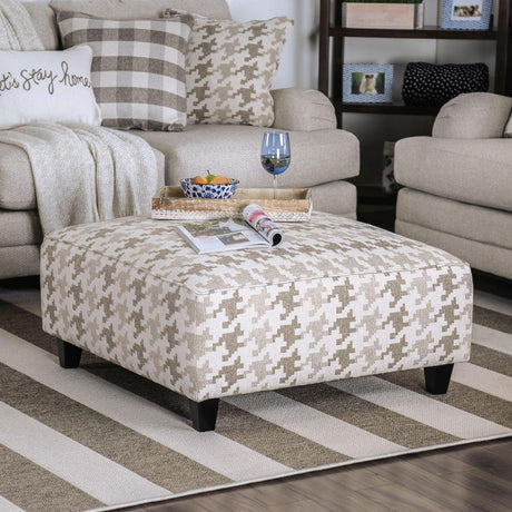 Christine Light Gray/Pattern Ottoman by Furniture of America at Eve Furniture