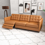 Christopher Tan Leather Electric Inclining Sofa Left Facing