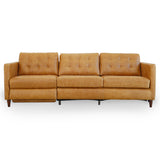 Christopher Tan Leather Electric Inclining Sofa Left Facing by Ashcroft Furniture at Eve Furniture