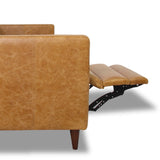 Christopher Tan Leather Electric Inclining Sofa Left Facing by Ashcroft Furniture at Eve Furniture
