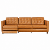 Christopher Tan Leather Electric Inclining Sofa - Left Facing by Ashcroft Furniture at Eve Furniture