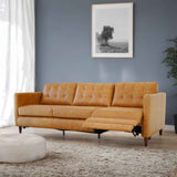 Christopher Tan Leather Electric Inclining Sofa - Right Facing by Ashcroft Furniture at Eve Furniture