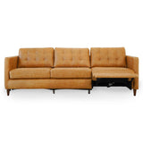 Christopher Tan Leather Electric Inclining Sofa - Right Facing by Ashcroft Furniture at Eve Furniture
