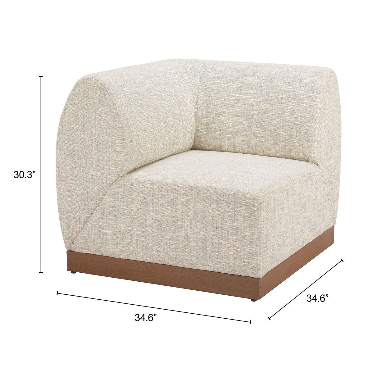Christy Beige Outdoor Corner Chair by Zuomod at Eve Furniture