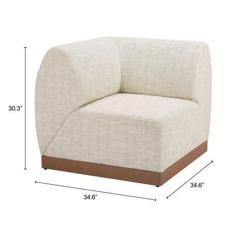 Christy Beige Outdoor Corner Chair by Zuomod at Eve Furniture