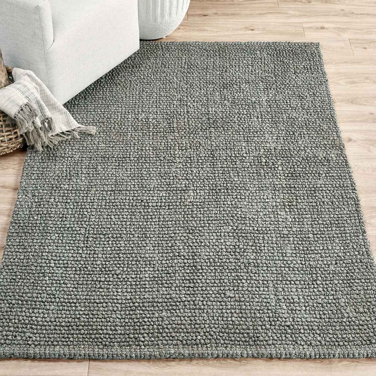 Chunky Blue Charcoal Loop Rug by Classic Home at Eve Furniture