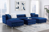 Ciabattoni Sectional In Navy by Furniture of America at Eve Furniture