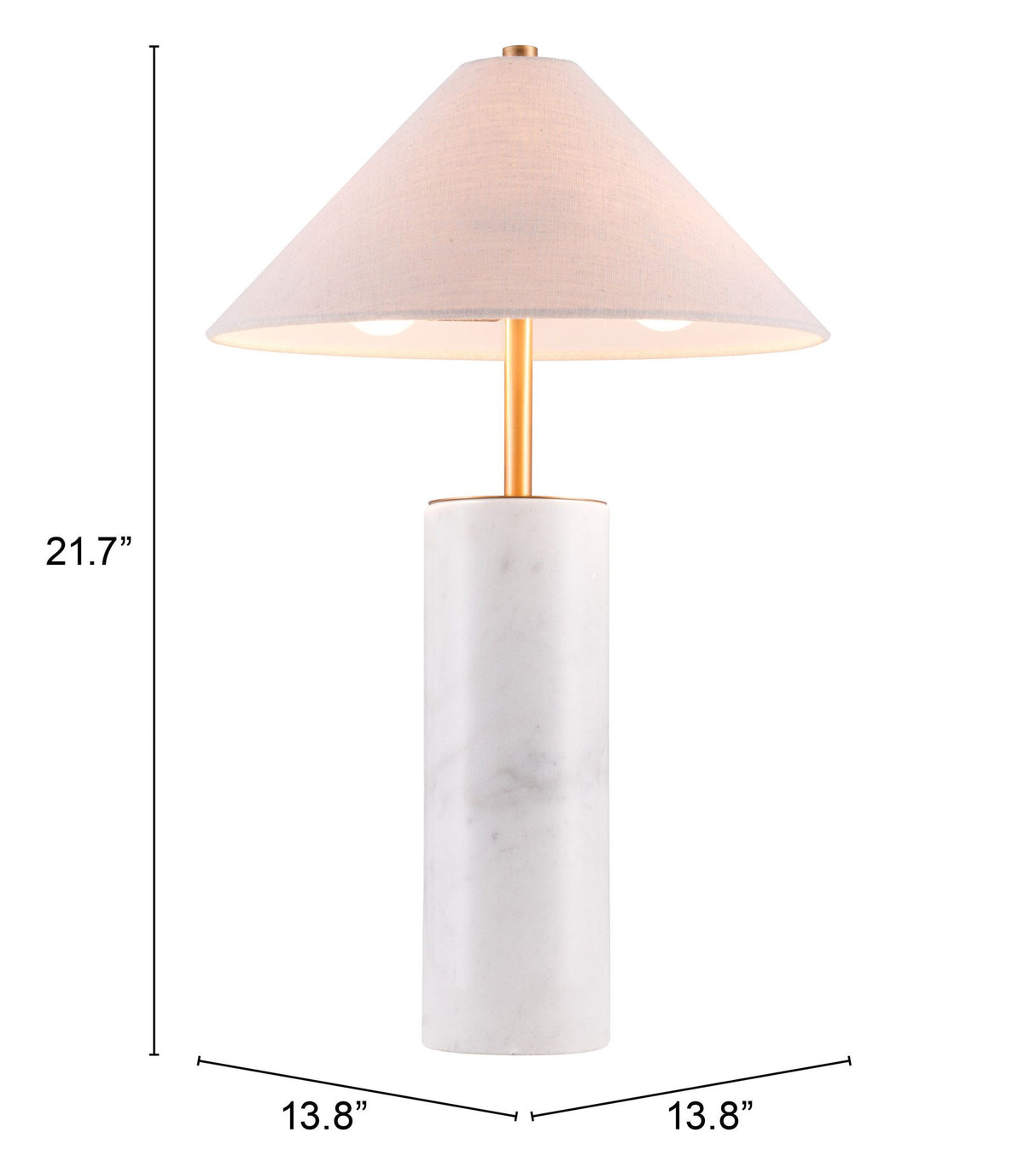 Ciara Table Lamp Beige & White by Zuomod at Eve Furniture