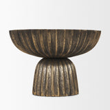 Ciaran Fluted Textured Antiqued Gold Metal Decorative Bowl by Mercana at Eve Furniture