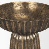 Ciaran Fluted Textured Antiqued Gold Metal Decorative Bowl by Mercana at Eve Furniture