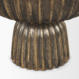 Ciaran Fluted Textured Antiqued Gold Metal Decorative Bowl by Mercana at Eve Furniture