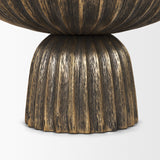 Ciaran Fluted Textured Antiqued Gold Metal Decorative Bowl by Mercana at Eve Furniture