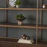 Ciaran Fluted Textured Antiqued Gold Metal Decorative Bowl by Mercana at Eve Furniture
