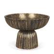 Ciaran Fluted Textured Antiqued Gold Metal Decorative Bowl by Mercana at Eve Furniture