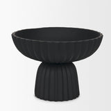 Ciaran Smooth Fluted Matte Black Metal Decorative Bowl by Mercana at Eve Furniture