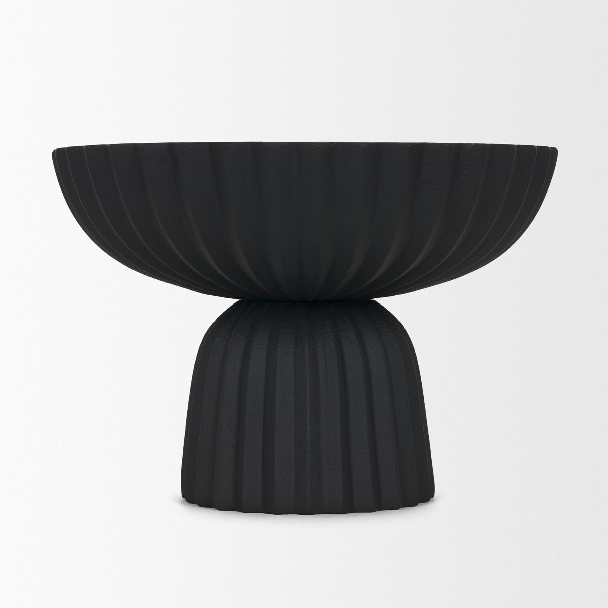 Ciaran Smooth Fluted Matte Black Metal Decorative Bowl by Mercana at Eve Furniture