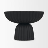 Ciaran Smooth Fluted Matte Black Metal Decorative Bowl by Mercana at Eve Furniture