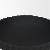 Ciaran Smooth Fluted Matte Black Metal Decorative Bowl by Mercana at Eve Furniture