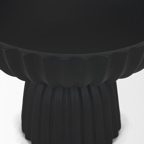Ciaran Smooth Fluted Matte Black Metal Decorative Bowl by Mercana at Eve Furniture