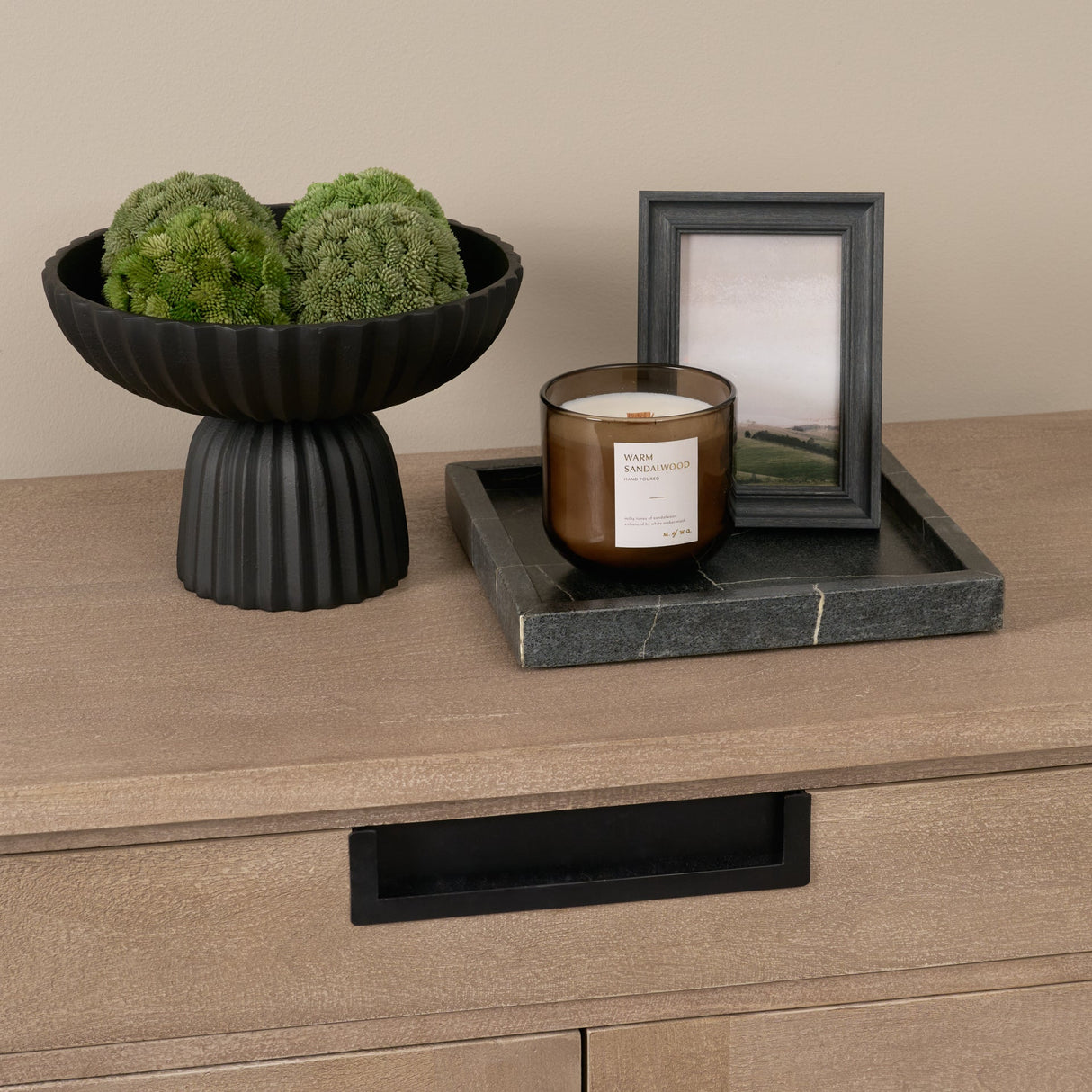 Ciaran Smooth Fluted Matte Black Metal Decorative Bowl by Mercana at Eve Furniture