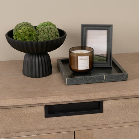 Ciaran Smooth Fluted Matte Black Metal Decorative Bowl by Mercana at Eve Furniture