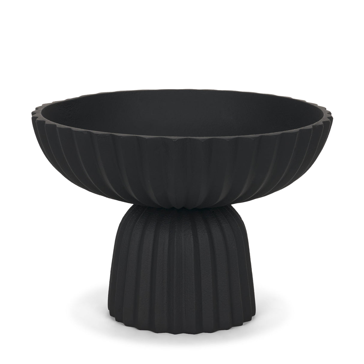 Ciaran Smooth Fluted Matte Black Metal Decorative Bowl by Mercana at Eve Furniture