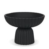 Ciaran Smooth Fluted Matte Black Metal Decorative Bowl by Mercana at Eve Furniture
