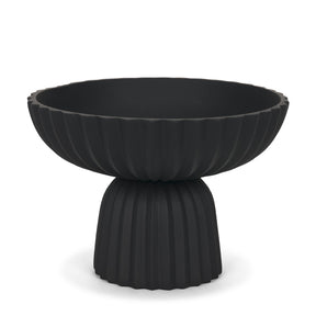 Ciaran Smooth Fluted Matte Black Metal Decorative Bowl by Mercana at Eve Furniture