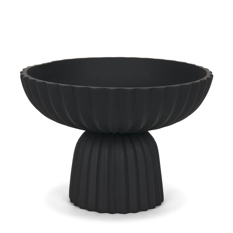 Ciaran Smooth Fluted Matte Black Metal Decorative Bowl by Mercana at Eve Furniture