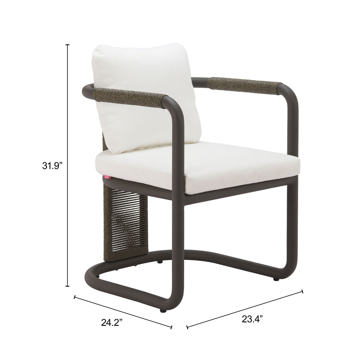 Ciel Ivory Outdoor Dining Chair (Set of 2) by Zuomod at Eve Furniture