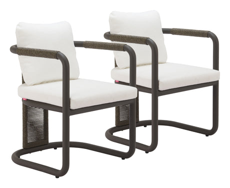 Ciel Ivory Outdoor Dining Chair (Set of 2) by Zuomod at Eve Furniture